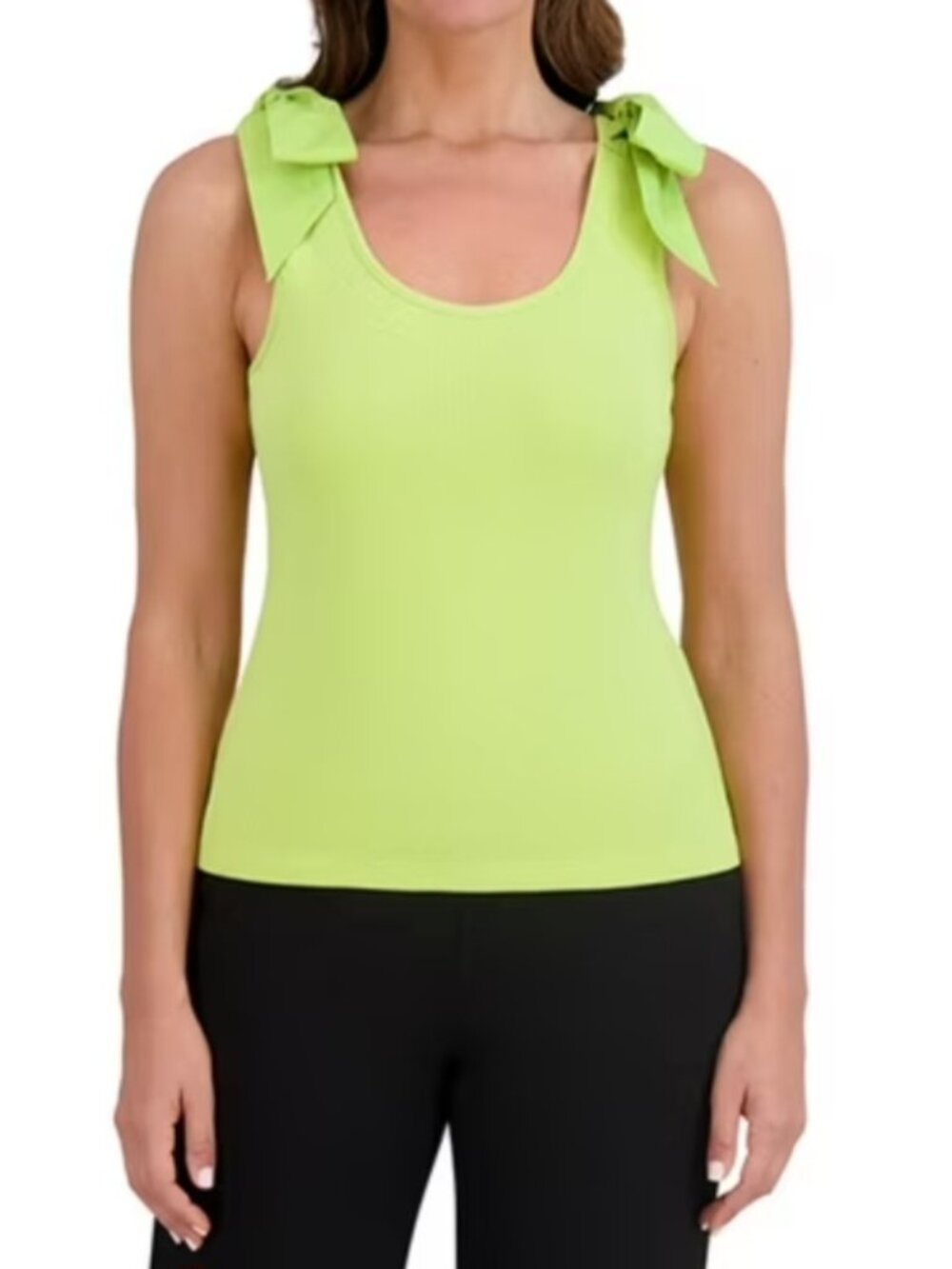 French Connection Women's Soft Scoop Neck Tank Top with Bow-tie Shoulder